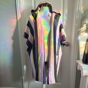Free People Striped Poncho